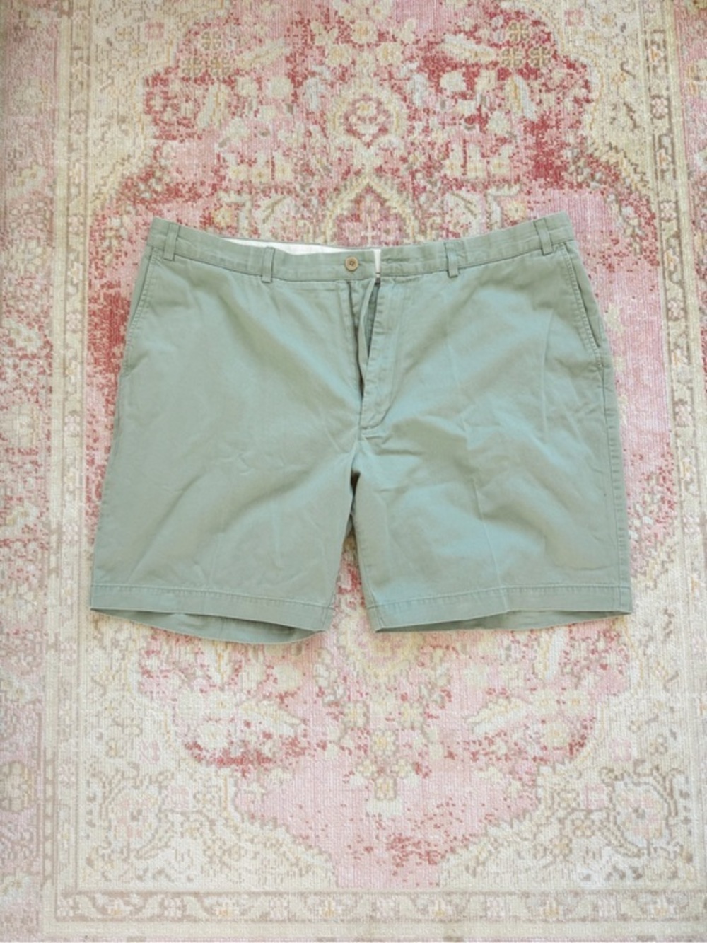 Roundtree & York, Men's Light Teal Cotton Chino Shorts
